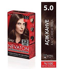 Nevaton 5.0 Açık Kahve Kalıcı Krem Saç Boyası 2 li