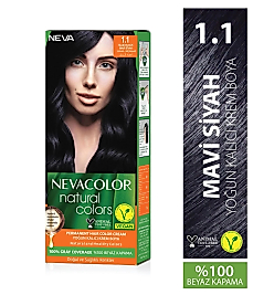 Nevacolor Neva Color Natural Colors 1.1 Mavi Siyah Saç Boyası