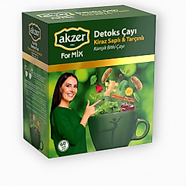 Akzer Detoks Kiraz Saplı & Tarçınlı Karışık bitki 60’lı 2 Adet 2 Paket