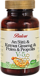 Balen (V5) Arı Sütü & Kırmızı Ginseng & Polen & Propolis Tablet Takviye Edici Gıdale