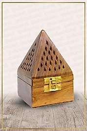 Ahşap Piramid Konik Tütsü Yakma Kutusu