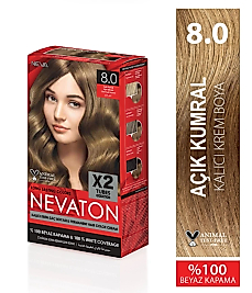 Nevaton 8.0 Açık Kumral Kalıcı Krem Saç Boyası 2 li