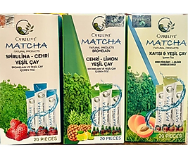 MATCHA MAÇA Çayı TOZU AYISI-ANANAS-ÇİLEK ÜÇLÜ SET 20 PIECES 3 ADET
