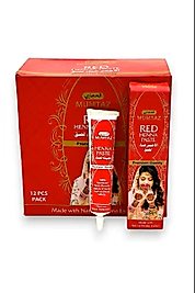 MUMTAZ TÜP KINA KINASI HİNT KINA KIRMIZI DESEN HEDİYE