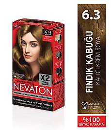 Nevaton 6.3 Fındık Kabuğu Kalıcı Krem Saç Boyası 2 li