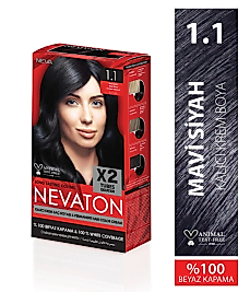 Nevaton 1.1 Mavi Siyah Kalıcı Krem Saç Boyası 2 li