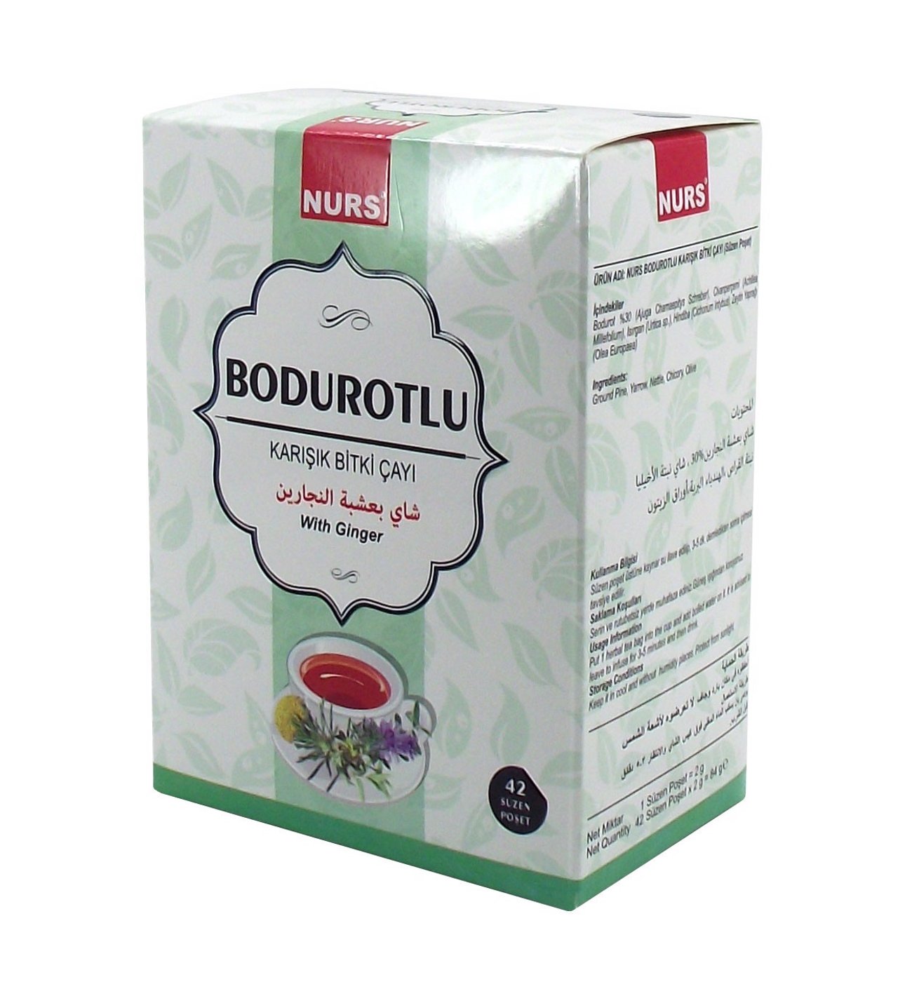 NURS LOKMAN BODUROTU  BODUROTLU ÇAY 42 Lİ KAR BİTKİ SÜZ POŞET BODUR OTU