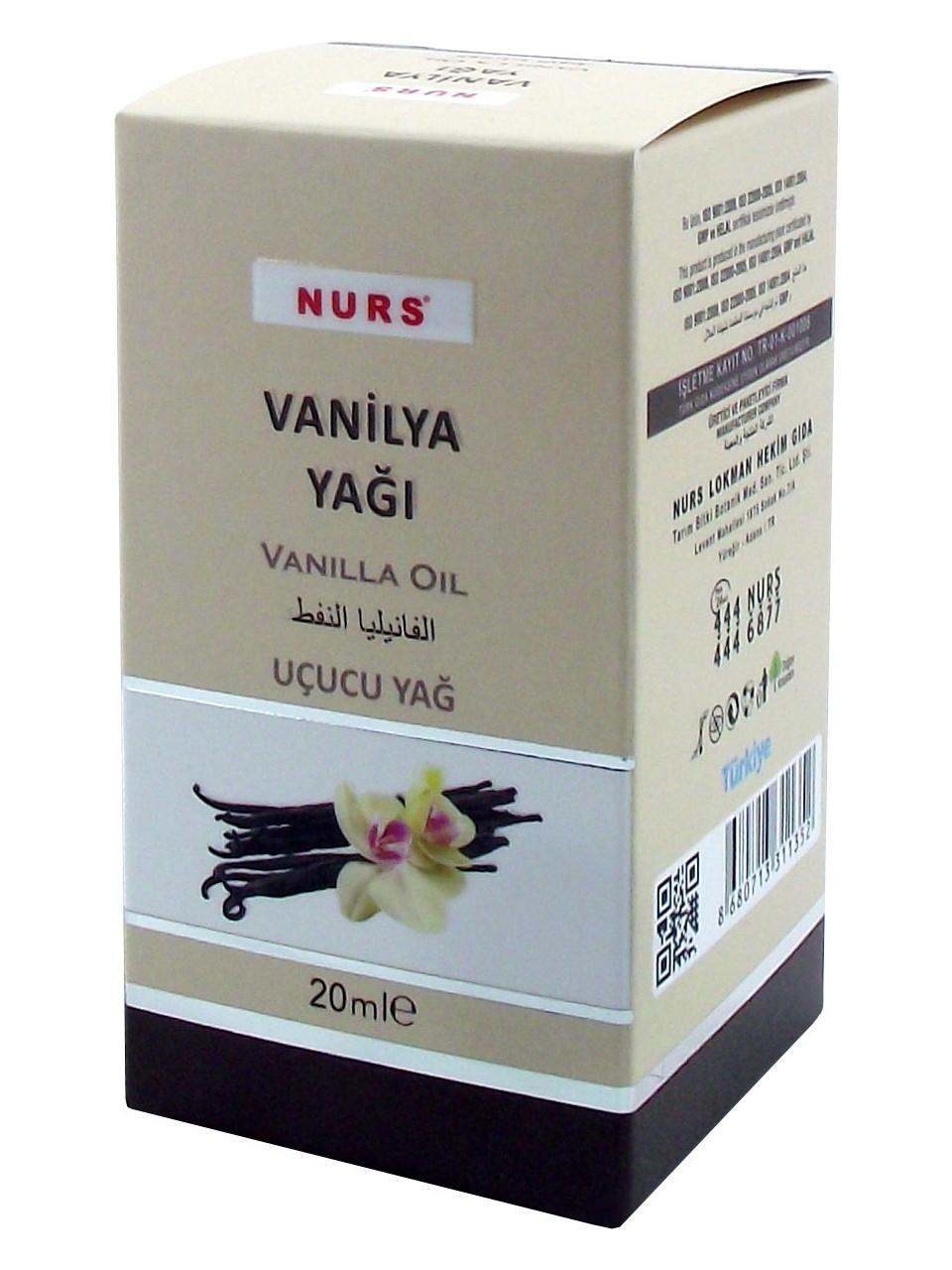 Nurs Lokman Vanilya Yağı 20 ml Saf Soğuk Sıkım