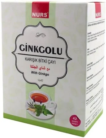 NURS LOKMAN GİNKGO  GİNKGOLU ÇAY 42 Lİ KARIŞIK BİTKİ SÜZEN POŞET
