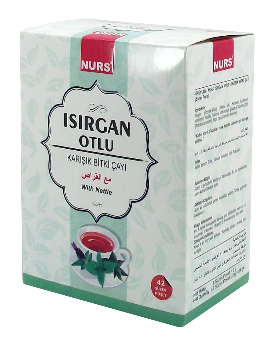 NURS LOKMAN ISIRGAN OTLU 42 Lİ KAR BİTKİ ÇAYI SÜZEN POŞET ISIRGAN OTU ÇAYI