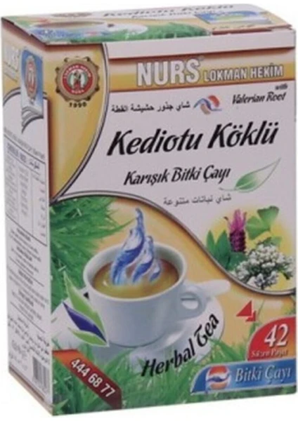 NURS LOKMAN KEDİOTU KÖKLÜ ÇAY 42 Lİ KAR BİTKİ SÜZ POŞET KEDİOTU KÖKÜ