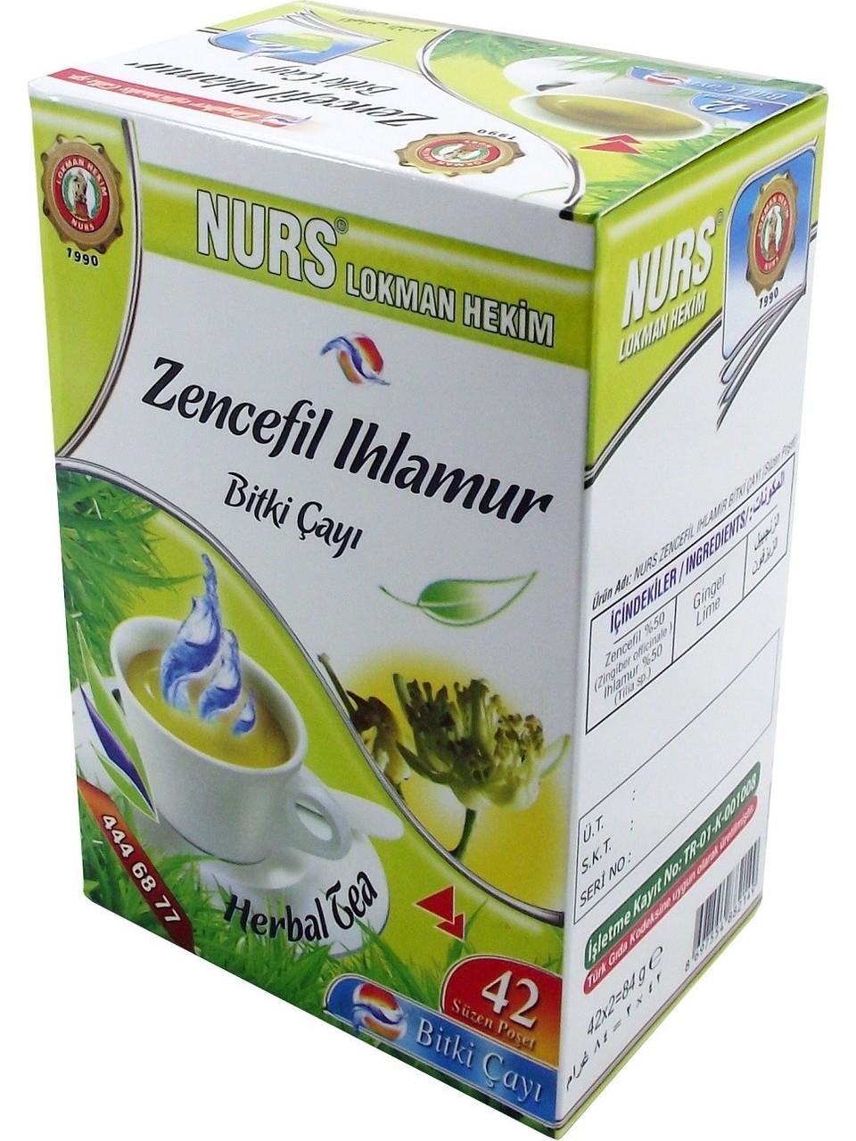 NURS LOKMAN ZENCEFİL IHLAMUR BİTKİ ÇAYI 42 Lİ SÜZEN POŞET