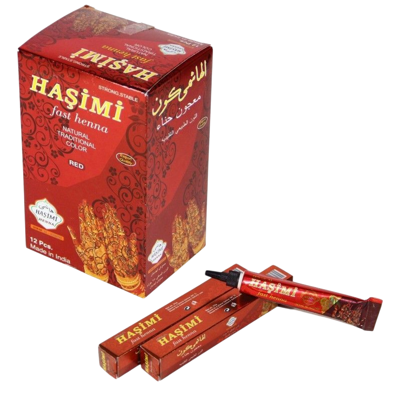 HAŞİMİ TÜP KINA HİNT KINA KINASI KIRMIZI DESEN HEDİYE