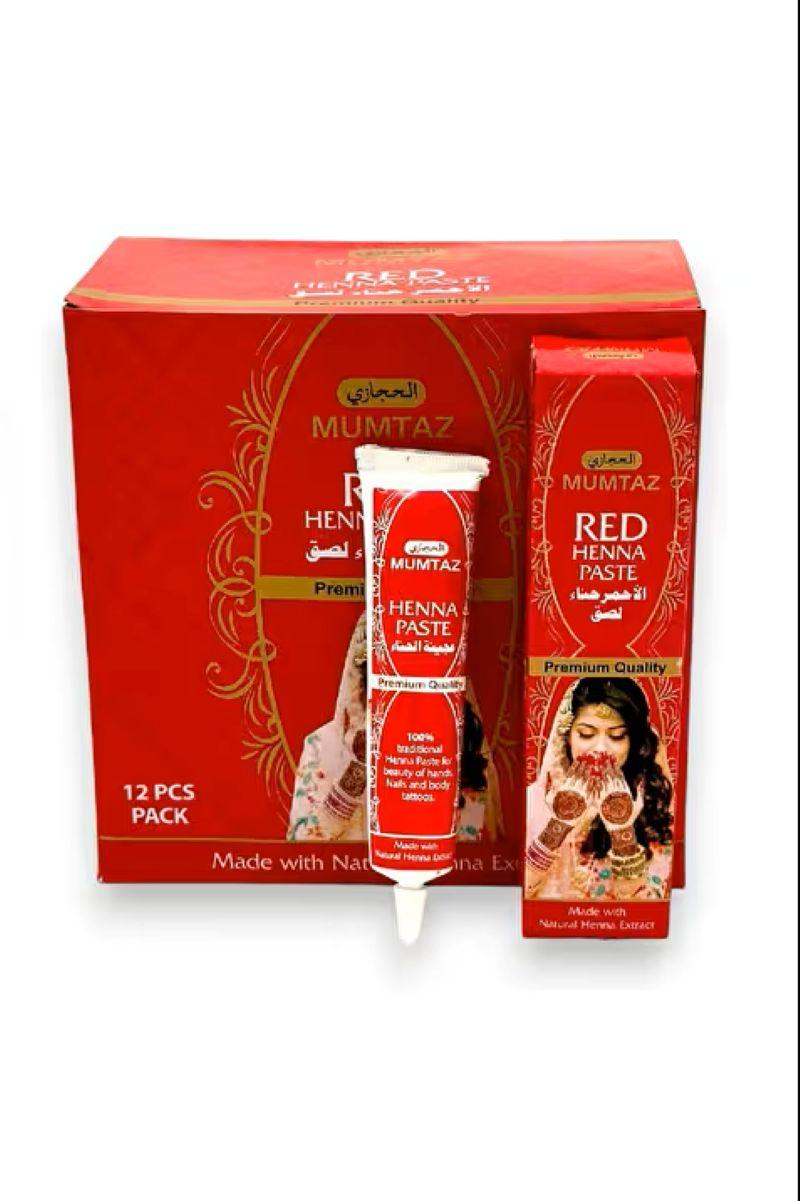 MUMTAZ TÜP KINA KINASI HİNT KINA KIRMIZI DESEN HEDİYE