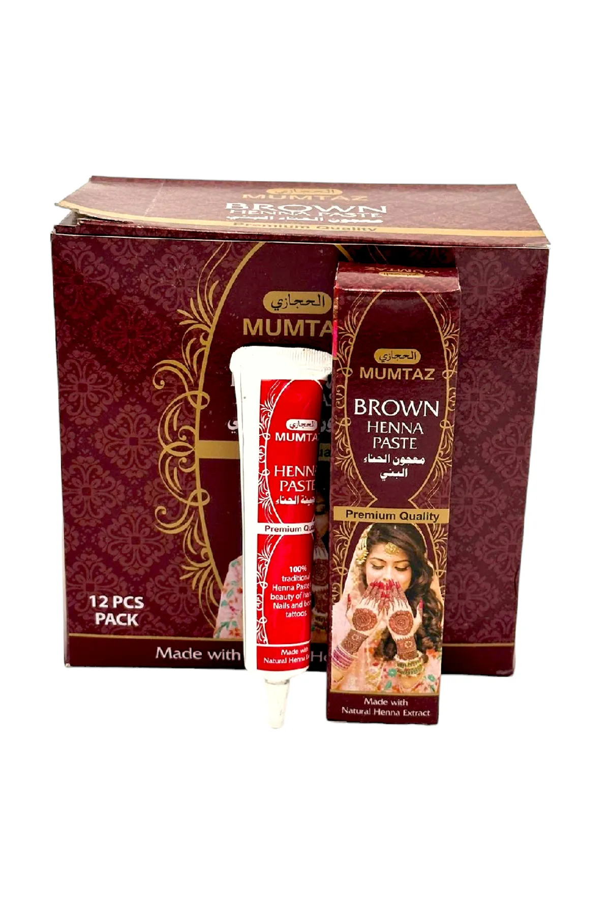 MUMTAZ TÜP KINA HİNT KINA KINASI KAHVERENGİ DESEN HEDİYE