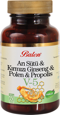 Balen (V5) Arı Sütü & Kırmızı Ginseng & Polen & Propolis Tablet Takviye Edici Gıdale