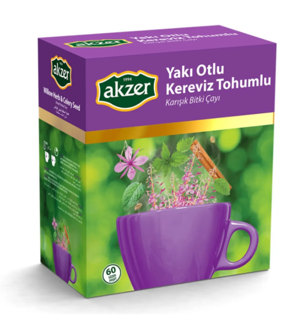Akzer Yakı Otu Otlu Kereviz Tohumlu Karışık Bitki Çayı 60 Süzen Poşet