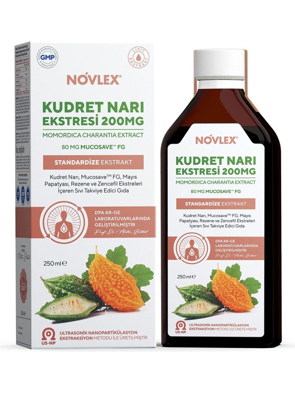 Novlex® Kudretnarı  Kudret Narı (Momordica), Rezene, Mayıs Papatyası, Mucosave FG ve Zencefil Ekstraktı İçeren Sıvı Takviye Edici Gıda