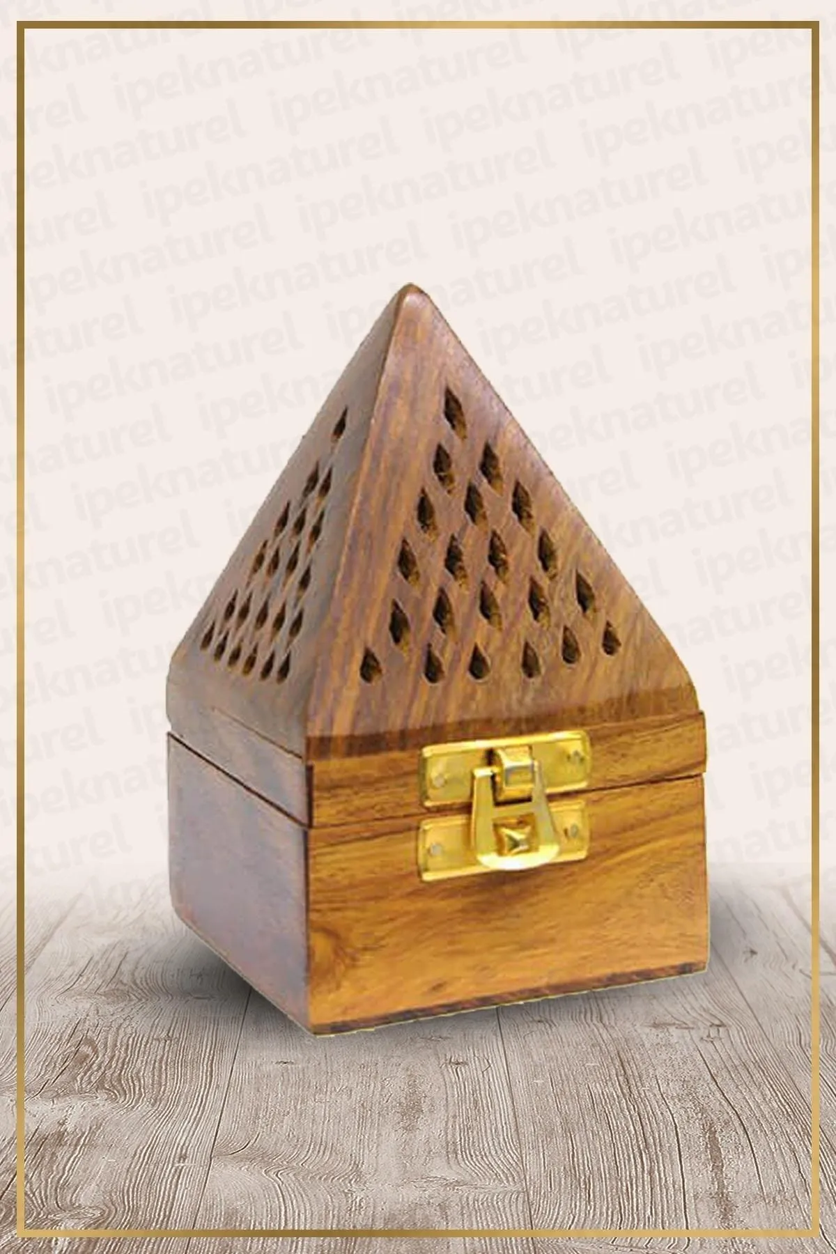 Ahşap Piramid Konik Tütsü Yakma Kutusu