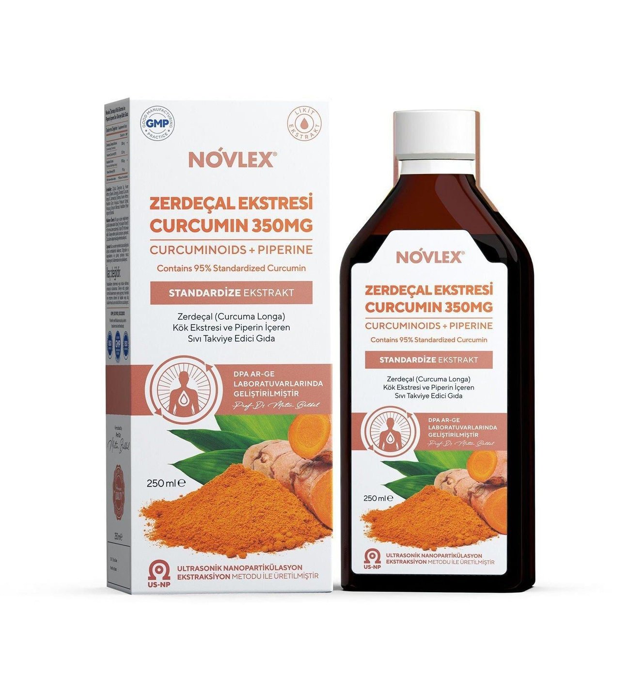 Novlex Zerdeçal - Curcumin (Turmeric) ve Piperin Ekstraktı (Ekstresi) İçeren Takviye Edici Gıda 250 ml