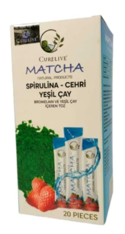 Matcha Çayı Çilekli Maça Tozu Natural 20 li