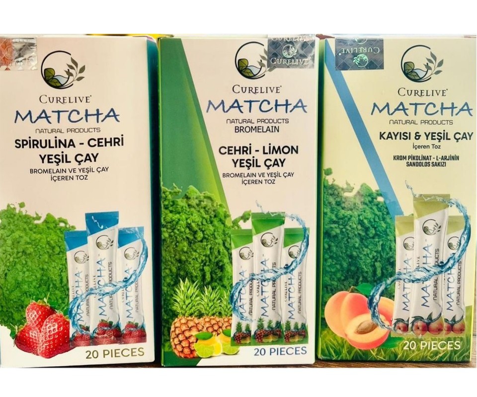 MATCHA MAÇA Çayı TOZU AYISI-ANANAS-ÇİLEK ÜÇLÜ SET 20 PIECES 3 ADET