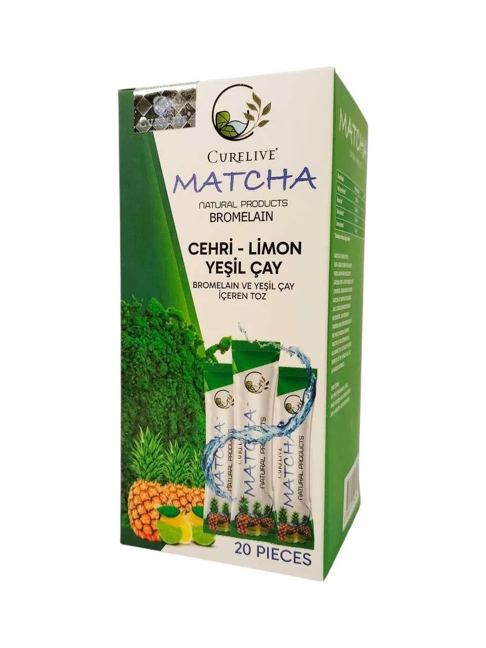 Matcha Ananaslı Bromelıan Aromalı Detox Burner Form Maça Tozu 20 li