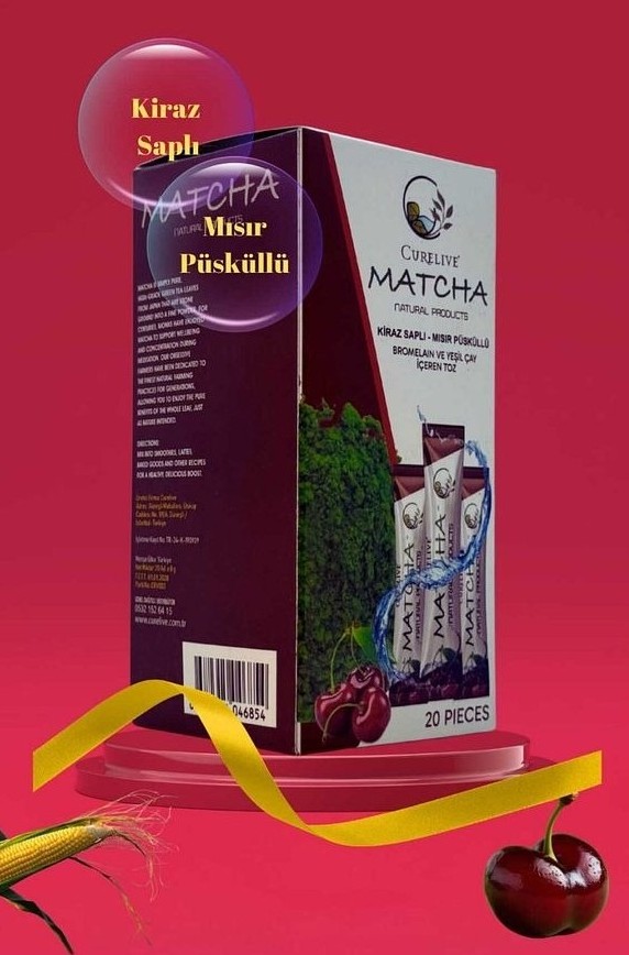 Matcha Kiraz Saplı Mısır Püsküllü Detox Burner Form Maça Macha 20'li