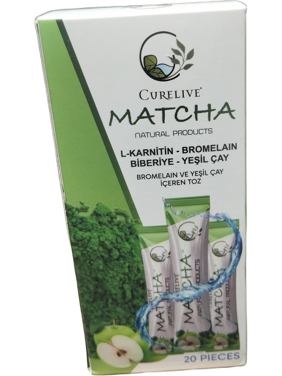 Matcha Detox Bromelain Elma Aromalı Detox Burner Form Maça Çayı  20 Paket