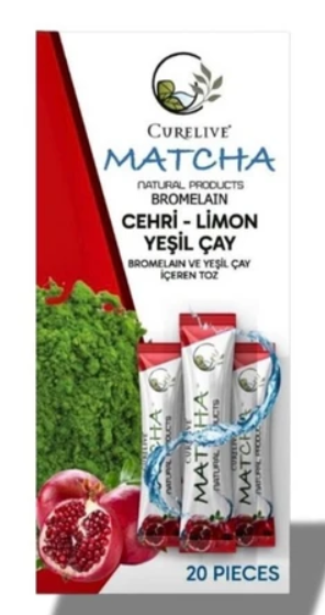 Matcha Detox Bromelain Nar Aromalı Detox Burner Form Maça 1 Paket