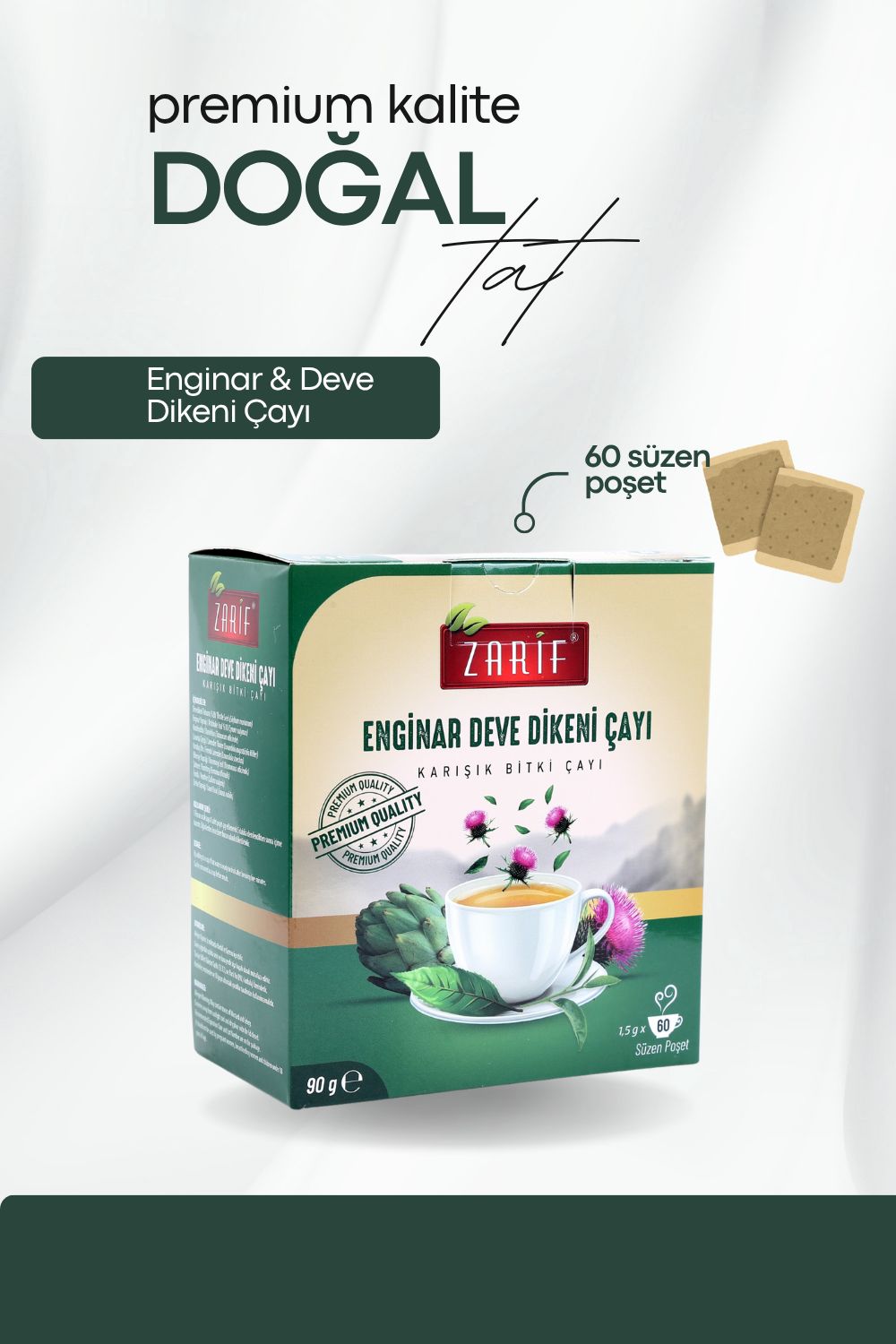 Zarif Enginar  Deve Dikeni Çayı  Karışık Bitki Çayı (60 Süzen Poşet