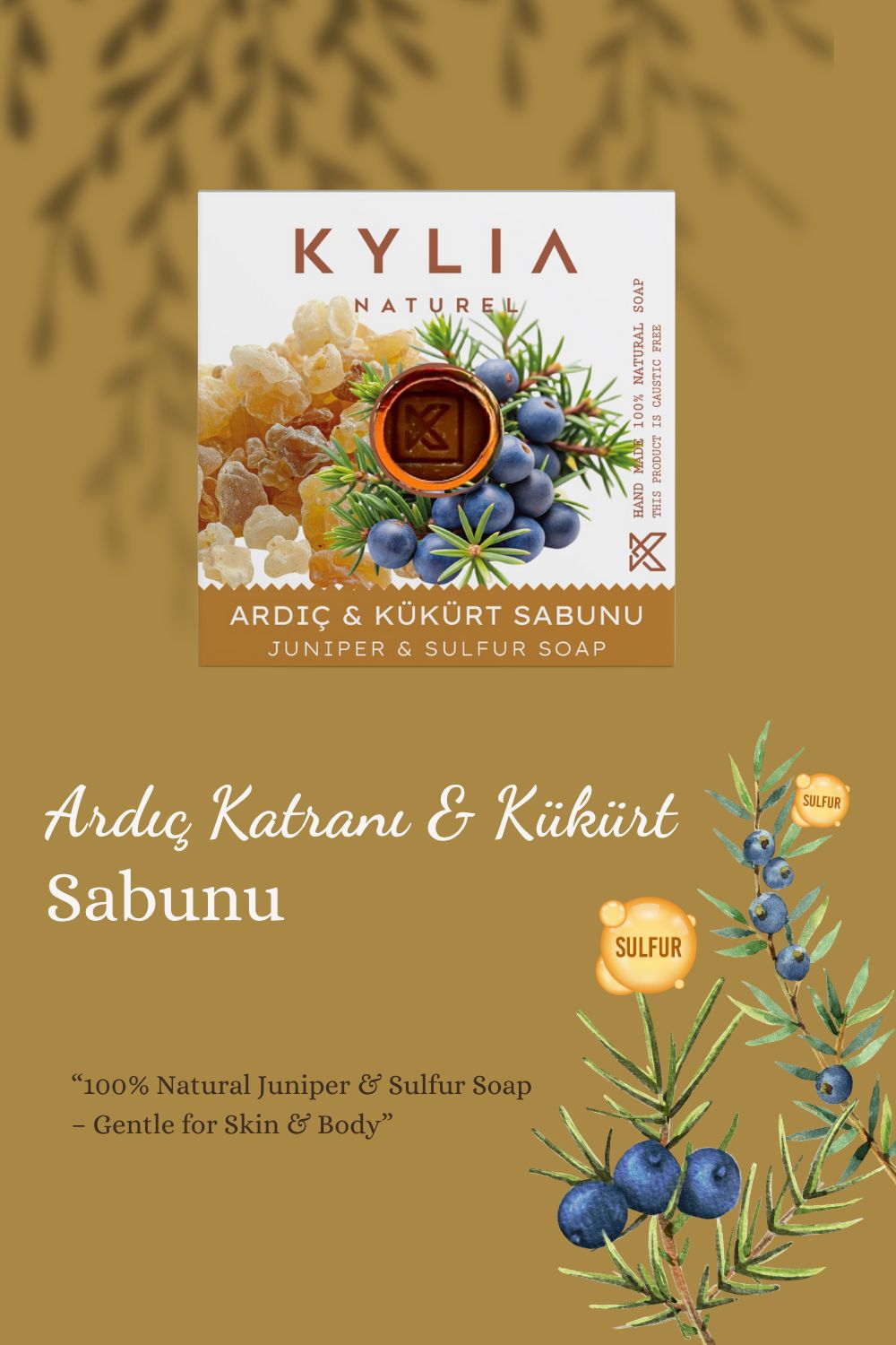 KYLİA Doğal Naturel Ardıç Katranı & Kükürt Sabunu 125 Gr.