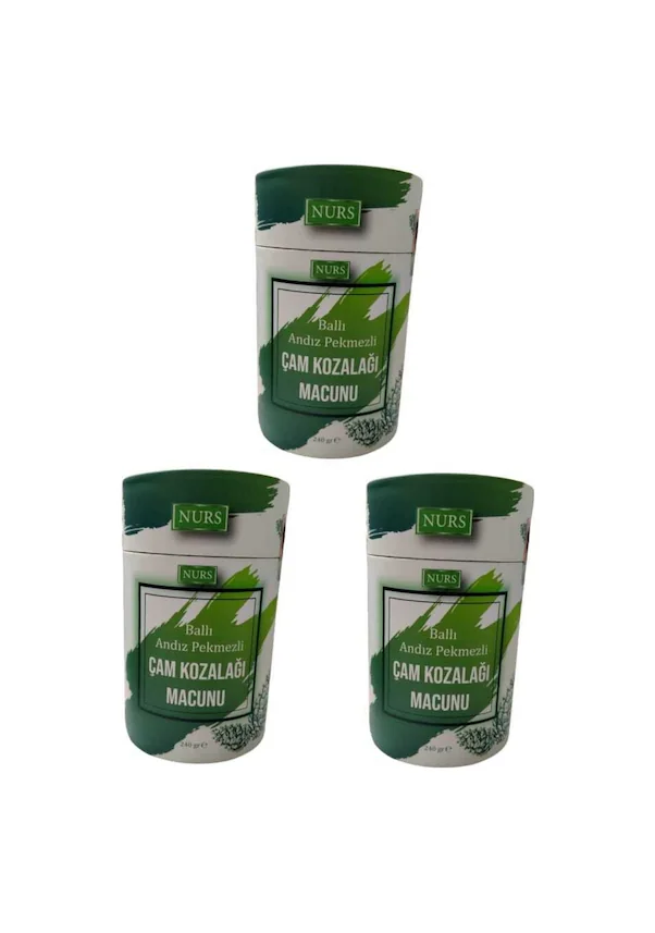 Nurs Ballı ve Pekmezli Çam Kozalağı Macunu 3 x 240 Gr Çam Kozalak Macun