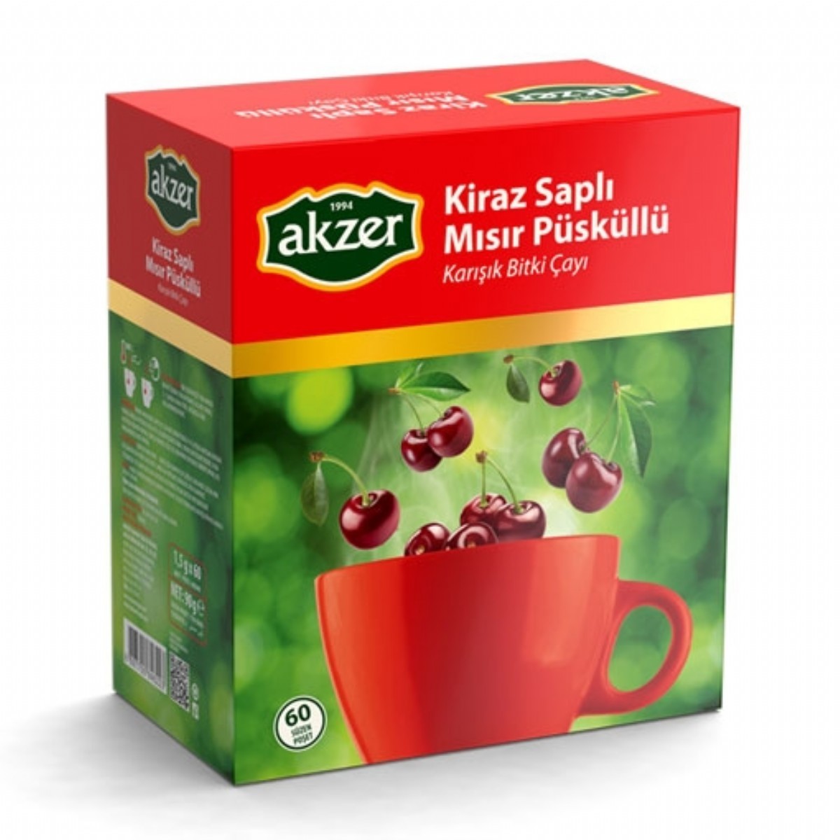 Akzer Kiraz Saplı Mısır Püsküllü Karışık Bitki Çayı 60'lı