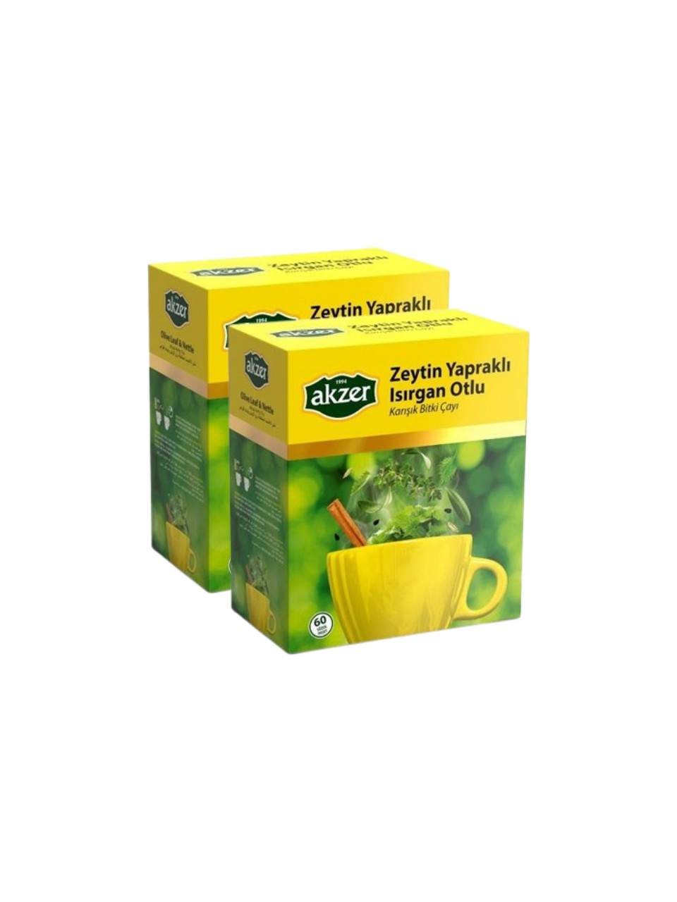 Akzer Zeytin Yapraklı & Isırgan Otu Otlu Karışık Bitki Çayı (2 Paket) (180 G - 120'LI Süzen Poşet)
