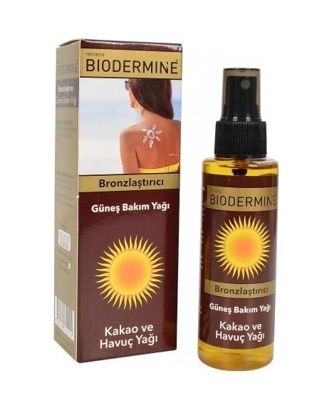 Biodermine Kakao ve Havuç Yağlı Bronzlaştırıcı 100 ml Doğal Güneş Bakım Yağı