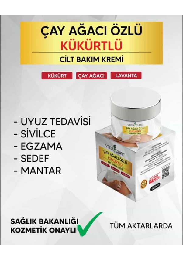 Vera Cure Veracure  Çay Ağacı Özlü Kükürtlü Cilt Bakım Kremi 150 ML