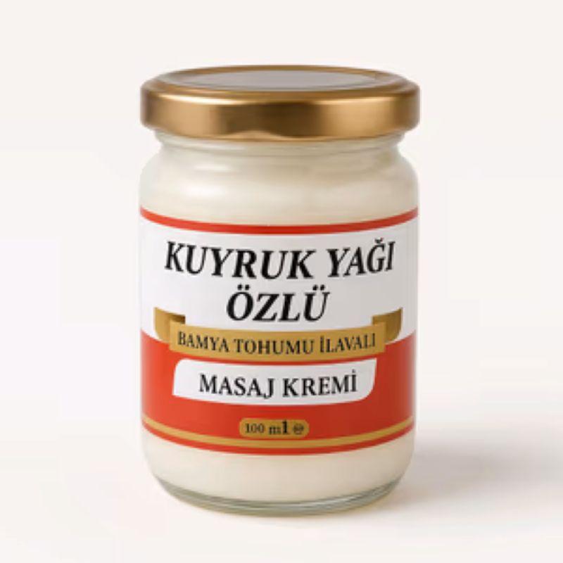 Kuyruk Yağı Kremi 1 Adet Bamya Tohumu Yağı Doğal Güçlendirilmiş Özel Formül Saf ve Doğal