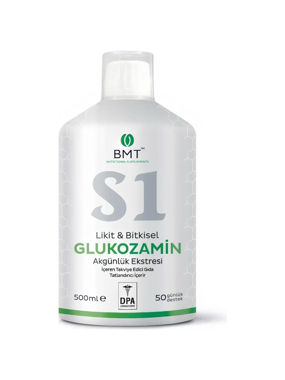 S1 Glukozamin™, Bitkisel Glukozamin ve Akgünlük Ekstresi Sıvı Takviye Edici Gıda 50 Gün Vegan 500ml